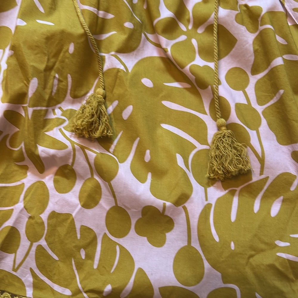 Sundance Chartreuse and Pink Blouse with Romantic Billowy Sleeves. Size S - Picture 5 of 7